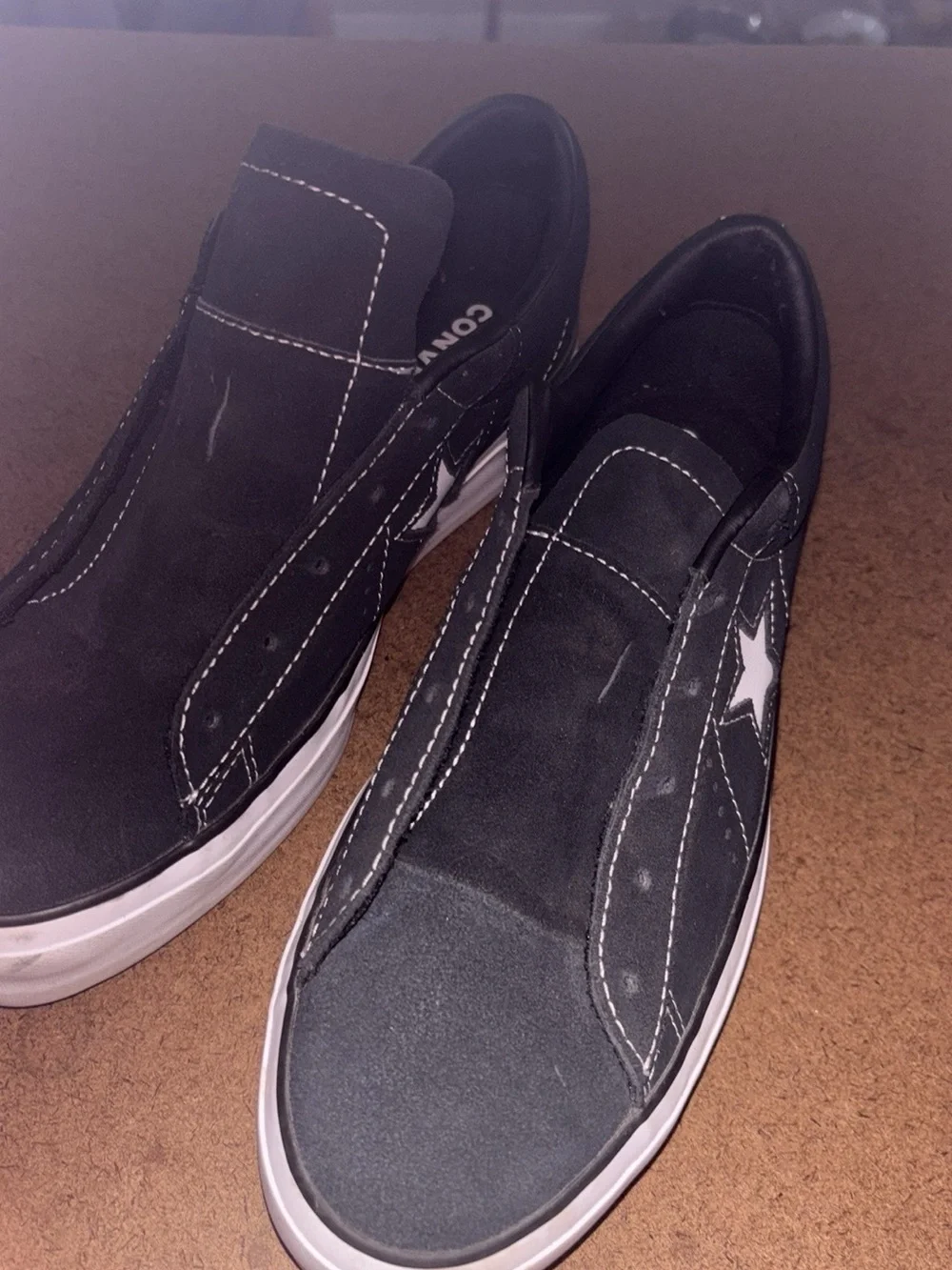 Converse Black Slip-On Sneakers with White Star size 9 men
